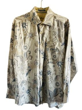 Tommy Bahama Beige Floral Long-Sleeve Button-Down Shirt